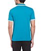 Color:Tahitian Tide - Image 2 - Stripe Jacquard Short Sleeve Polo Shirt