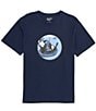 Color:Black Iris - Image 1 - Short-Sleeve Heritage Novelty Graphic Crew Neck T-Shirt