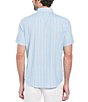 Color:Aquarius - Image 2 - Vertical Stripe Short Sleeve Woven Shirt