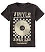 Color:Washed Black - Image 1 - Big Girls 7-16 Short Sleeve Vinyl Record OS T-Shirt