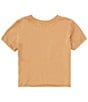 Color:Doe - Image 2 - Big Girls 7-16 Short Sleeve Cherry Telephone Crop T-Shirt