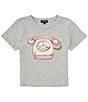 Color:Grey - Image 1 - Big Girls 7-16 Short Sleeve Cherry Telephone Crop T-Shirt