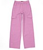 Color:Mulberry Pink - Image 1 - Big Girls 7-16 Cargo Pocket Twill Pant