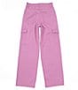 Color:Mulberry Pink - Image 2 - Big Girls 7-16 Cargo Pocket Twill Pant
