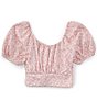 Color:Light Pink - Image 1 - Big Girls 7-16 Ditsy Floral Printed Airflow Tie Back Top