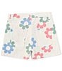 Color:Ivory Hydrangea - Image 2 - Big Girls 7-16 Floral Print Denim Shorts