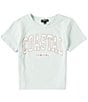 Color:Sky Gray - Image 1 - Big Girls 7-16 Short Sleeve Coastal Cowgirl Crop T-Shirt