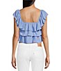 Color:Blue Med - Image 2 - Sleeveless Tiered Ruffle Top