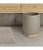 Color:Grey - Image 3 - Colwell Collection Faux-Concrete Resin/Wood Wastebasket