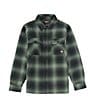 Color:Grove - Image 1 - Performance Feedback Ombre Plaid Shirt Sherpa Lined Jacket