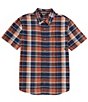 Color:Cenote - Image 1 - Weisse Plaid Print Short Sleeve Woven Shirt