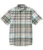 Color:Calcite - Image 1 - Weisse Plaid Print Short Sleeve Woven Shirt