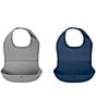 Color:Gray/Navy - Image 1 - OXO Tot Roll-Up Bib 2-Pack