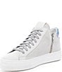 Color:Glim - Image 4 - Thea Glim Suede Mid Top Lace-Up Sneakers