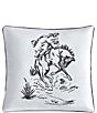 Color:White/Black - Image 1 - Paseo Road by HiEnd Accents Ranch Life Western Bronc Rider Indoor/Outdoor Reversible Square Pillow