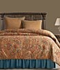 Color:Teal - Image 2 - Paseo Road by HiEnd Accents San Angelo Paisley & Ruffled Teal Suede Comforter set