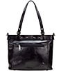 Color:Black - Image 2 - Arden Floral Embossed Leather Tote Bag