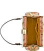 Color:Apricot Blossoms - Image 3 - Ferrara Frame Floral Leather Shoulder Bag