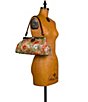 Color:Apricot Blossoms - Image 5 - Ferrara Frame Floral Leather Shoulder Bag