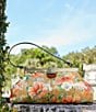 Color:Apricot Blossoms - Image 6 - Ferrara Frame Floral Leather Shoulder Bag