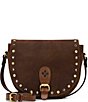 Color:Whiskey - Image 1 - Isola Whiskey Suede Leather Flap Crossbody Bag