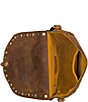 Color:Whiskey - Image 3 - Isola Whiskey Suede Leather Flap Crossbody Bag