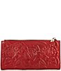 Color:Ruby Red - Image 2 - Rose Tooling Collection Nazari Floral Leather Wallet