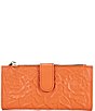 Color:Apricot - Image 1 - Rose Tooling Collection Nazari Floral Leather Wallet