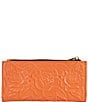 Color:Apricot - Image 2 - Rose Tooling Collection Nazari Floral Leather Wallet