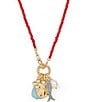 Color:Silver Ox/Egyptian Gold - Image 1 - Seashore Beaded Charm Short Pendant Necklace