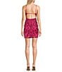 Color:Fuchsia - Image 2 - Pattern Sequin Open Back Dress