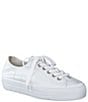 Color:White Leather - Image 1 - Bixby Leather Platform Lace-Up Sneakers