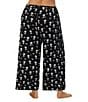 Color:Black Print - Image 2 - Plus Size Snoopy Knit Jersey Coordinating Sleep Pants