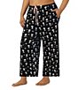 Color:Black Print - Image 3 - Plus Size Snoopy Knit Jersey Coordinating Sleep Pants