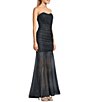 Color:Charcoal - Image 3 - Strapless Glitter Ruched Mermaid Dress