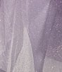 Color:Lilac/Silver - Image 4 - Strapless Waist Tie Glitter Ombre Mesh Corkscrew Fit & Flare Dress