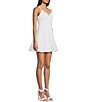 Color:Off-White - Image 3 - V-Neck Fit & Flare Lace Dress