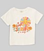 Color:Off-White - Image 1 - Little/Big Girls 2T-10 Short-Sleeve Keep Shining T-Shirt