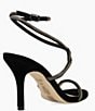 Color:Black - Image 2 - Kaleah Rhinestone Suede Ankle Wrap Dress Sandals