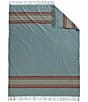 Color:Green Heather - Image 1 - Striped 5th Avenue Merino Wool Throw