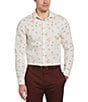Color:Egret - Image 1 - Big & Tall Engineered Print Stretch Long-Sleeve Woven Shirt