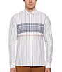 Color:Bright White - Image 1 - Engineered Stripe Long Sleeve Woven Shirt