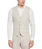 Color:Natural Linen - Image 1 - Linen Herringbone Suit Separates Vest