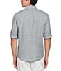 Color:Goblin Blue - Image 2 - Linen Long Roll-Sleeve Woven Shirt