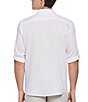 Color:Bright White - Image 2 - Linen Long Roll-Sleeve Woven Shirt