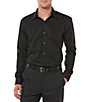 Color:Black - Image 1 - Non-Iron Solid Long-Sleeve Twill Shirt
