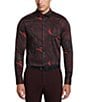 Color:Burnt Henna - Image 1 - Performance Stretch Large Paisley Long Sleeve Woven Shirt