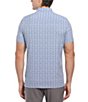 Color:Bright White - Image 2 - Slim-Fit Line Pattern Short Sleeve Woven Shirt
