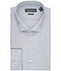 Color:Light Grey - Image 1 - Slim Fit Spread Collar Chateau Herringbone Solid Dress Shirt