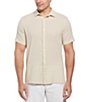 Color:Summer Sand - Image 1 - Solid Seersucker Short Sleeve Woven Shirt